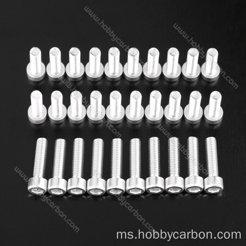 7075 aluminium hex kepala bolt saiz standard